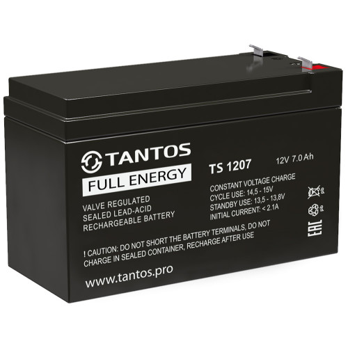 TS 1207 ∙ Аккумулятор 12В 7 А∙ч Tantos Аккумуляторная батарея